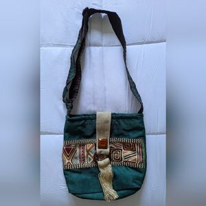 Bohemian Green Patterned Shoulder Bag